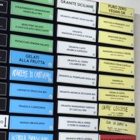 Ice cream options  at Accademia del Gelato in Udine