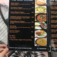 Menu at Indish in Chiang Mai