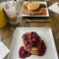 Vegan breakfast pancake & mixed berry   at Yanto's Pancake House in Gloucester
