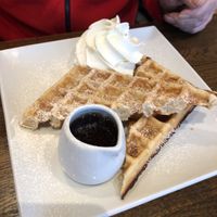 Waffles and Maple syrup at Yanto's Pancake House in Gloucester