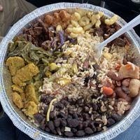 I already dug in and THEN remembered to take a picture 😋 This is the large plate with a little bit of everything   at Belmont Vegetarian Restaurant in Worcester