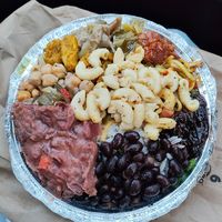 Plate made up special with a little bit of everything, so good!! at Belmont Vegetarian Restaurant in Worcester