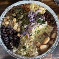 A little bit of everything!  at Belmont Vegetarian Restaurant in Worcester