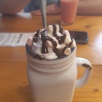 Fully loaded hot chocolate at The Eating Gorilla in Penrhyndeudraeth