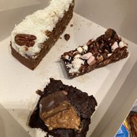 Carrot cake, rocky road, peanut butter and chocolate brownie  at The Eating Gorilla in Penrhyndeudraeth