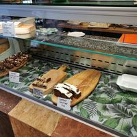 Cake selection (they sold out of a lot whilst we were there hence the empty shelves!) at The Eating Gorilla in Penrhyndeudraeth