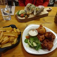 Cauliflower wings and "fish' finger tacos at The Eating Gorilla in Penrhyndeudraeth
