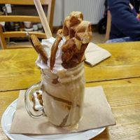 Waffle freak sake (amazing!!) at The Eating Gorilla in Penrhyndeudraeth