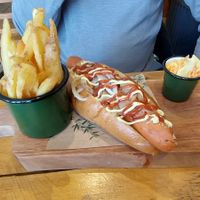 Not dog at The Eating Gorilla in Penrhyndeudraeth