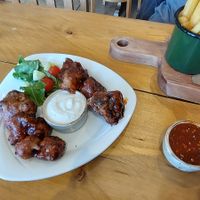 Wings half and half at The Eating Gorilla in Penrhyndeudraeth