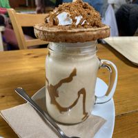 Biscoff Banana Waffle Shake   at The Eating Gorilla in Penrhyndeudraeth