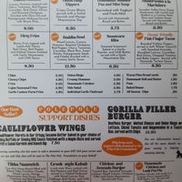 Menue at The Eating Gorilla in Penrhyndeudraeth