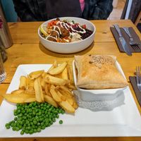 Pie and chips at The Eating Gorilla in Penrhyndeudraeth