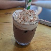 Iced hot chocolate with cream at The Eating Gorilla in Penrhyndeudraeth