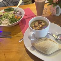 Home Made Soup and Nourish Bowl  at The Eating Gorilla in Penrhyndeudraeth