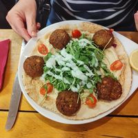 Falafel flatbread at The Eating Gorilla in Penrhyndeudraeth