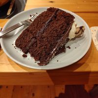 Delicious chocolate cake at The Eating Gorilla in Penrhyndeudraeth
