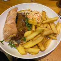 Steak ciabatta with pepper sauce  at The Eating Gorilla in Penrhyndeudraeth