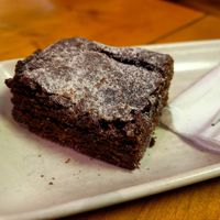 Chocolate Almond Brownie. at The Eating Gorilla in Penrhyndeudraeth