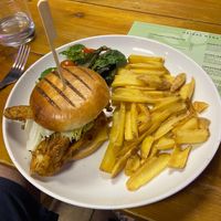 Southern fried oyster mushrooms ’burger’ at The Eating Gorilla in Penrhyndeudraeth