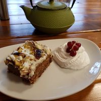 Carrot and pistachio cake at The Eating Gorilla in Penrhyndeudraeth