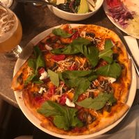 Mushroom pizza at OMM INN in Eskisehir