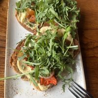 hummus and sweet potato open sandwich   at Anchor Bankside in South East London