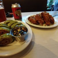 Veggie dumplings and eggplant pockets! at Blue Koi in Kansas City