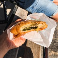 Vegan spinach pie at Gregory's in Milos