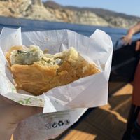 Spanakopita (spinach pie)  at Gregory's in Milos