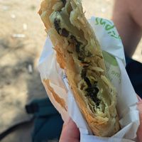 Vegan spinach pie at Gregory's in Milos