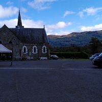 Slanj restaurant centre-left at Slanj in Arrochar