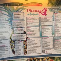 Menu July 2021 at Picasso on the Beach in Naxos