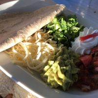 Fajita toppings (not vegan) at Picasso on the Beach in Naxos