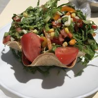One of salads (with cheese😒) at Picasso on the Beach in Naxos