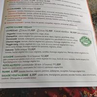 Vegan menu at Pizza Panorama in Castanet-tolosan