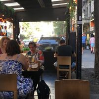 Outdoor seating at EAK Ramen in New York City