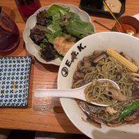 Mushroom ramen and tofu karaage at EAK Ramen in New York City