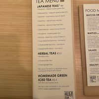 Tea menu 04/04/24  at Hug The Tea in The Hague