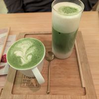 Matcha latte + matcha iced latte at Hug The Tea in The Hague