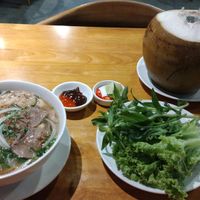 Pho & coconut juice at Sen Vegan House in Ho Chi Minh City
