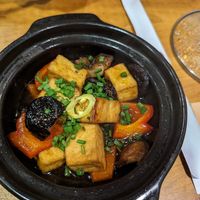 Tofu braised with shiitake mushroom and bell pepper at Sen Vegan House in Ho Chi Minh City