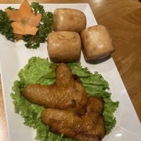 Tofu wings with fried bao  at Sen Vegan House in Ho Chi Minh City