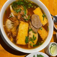 Loaded noodle soup   at Sen Vegan House in Ho Chi Minh City