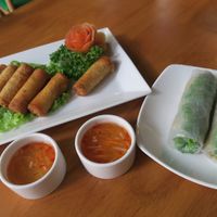 Fried and fresh spring rolls at Sen Vegan House in Ho Chi Minh City