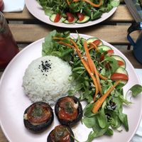 Meal of the day (stuffed mushrooms - which were AMAZING)  at Soul - Alimentação Saudável e do Bem in Braga