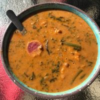 Seasonal butternut squash stew. So flavorful and hearty! Delicious! at Zweli's Kitchen in Durham