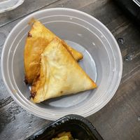 Sweet potato samosas, small but good    at Zweli's Kitchen in Durham