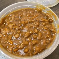 Chakalaka. Not bad, but interesting. Tastes like Bush’s Baked beans with a spicy kick    at Zweli's Kitchen in Durham