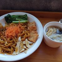 Great noodle dish with a really flavoursome soup at Minf Houze Vegan Cafe in Kuala Lumpur